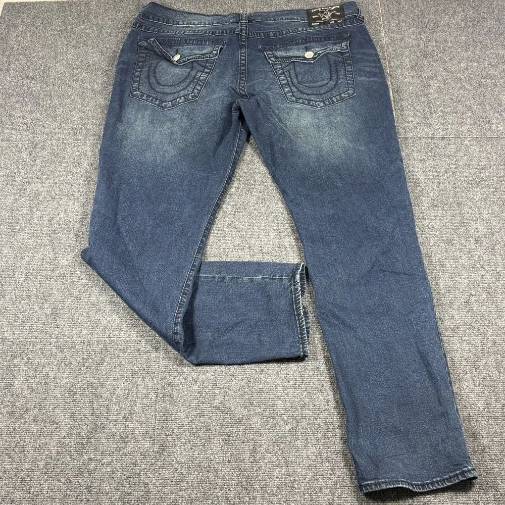 True Religion Jeans Men 40 Blue Geno Relaxed Slim Flap Pockets Denim Pants 40X33